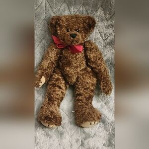 Brown Teddy Bear with Red Bow